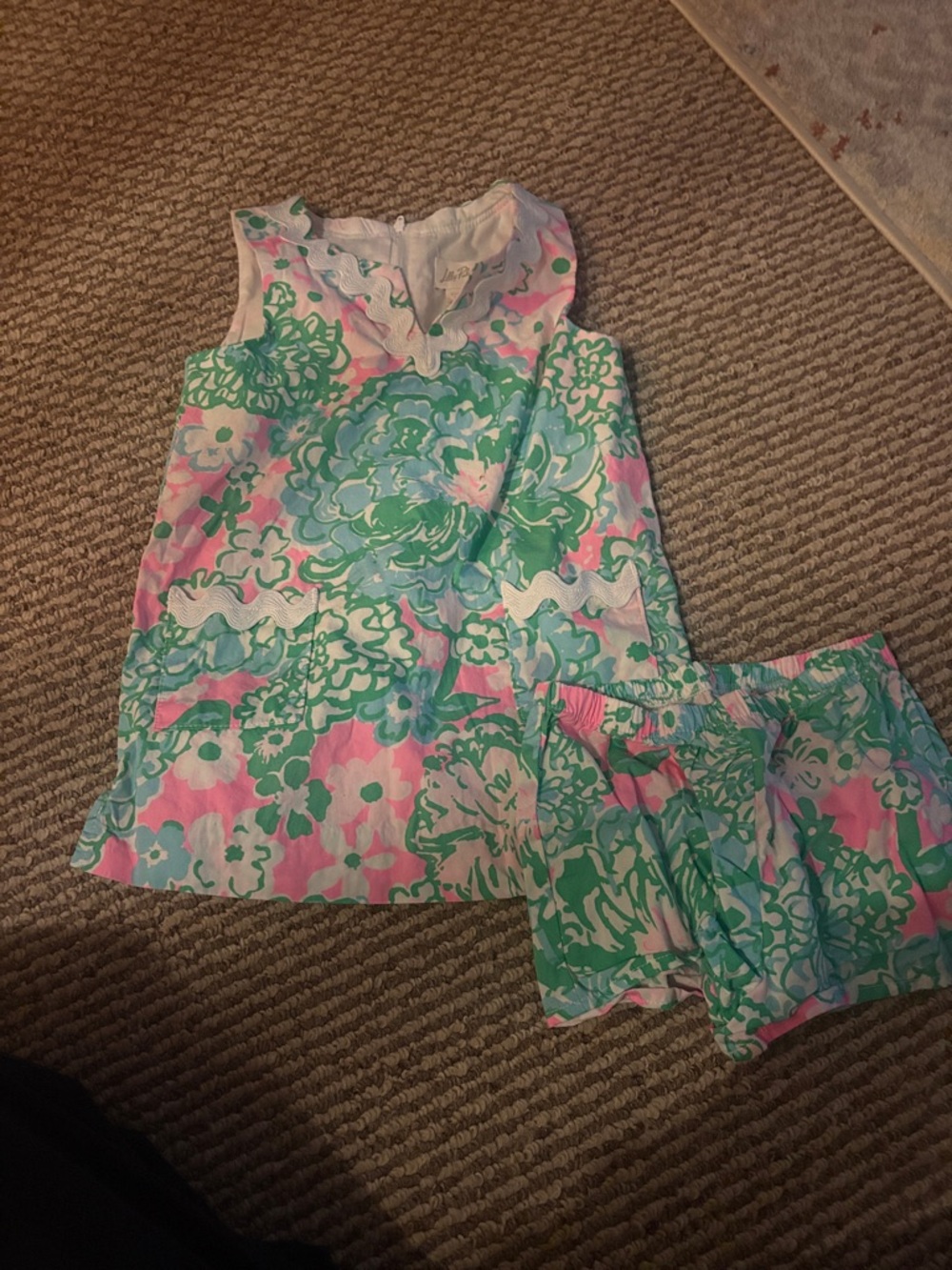 Girls Mini Romey Shift Set Girls Two-Piece Top & Shorts Set - Pink, Green, Aqua